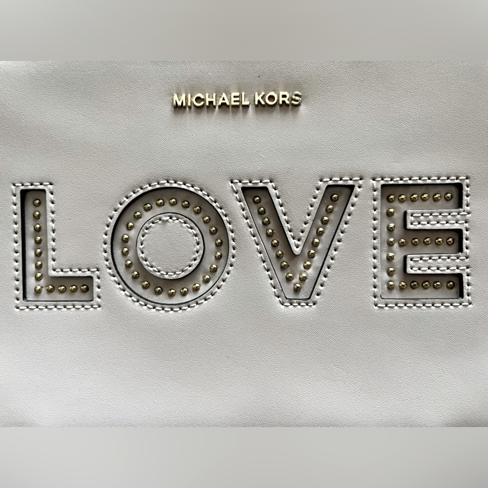MICHAEL KORS LOVE LEATHER CLUTCH CROSSBODY HANDBAG - NEW!